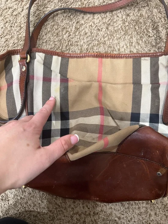 Burberry Check Shoulder Bag - Tan, Brown & Black - Picture 5 of 10